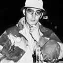 Portrait of Hunter S. Thompson, gonzo journalist and author of Fear and Loathing in Las Vegas