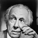 Portrait of Frank Lloyd Wright, architect of organic architecture and Fallingwater